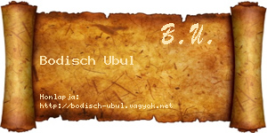 Bodisch Ubul névjegykártya